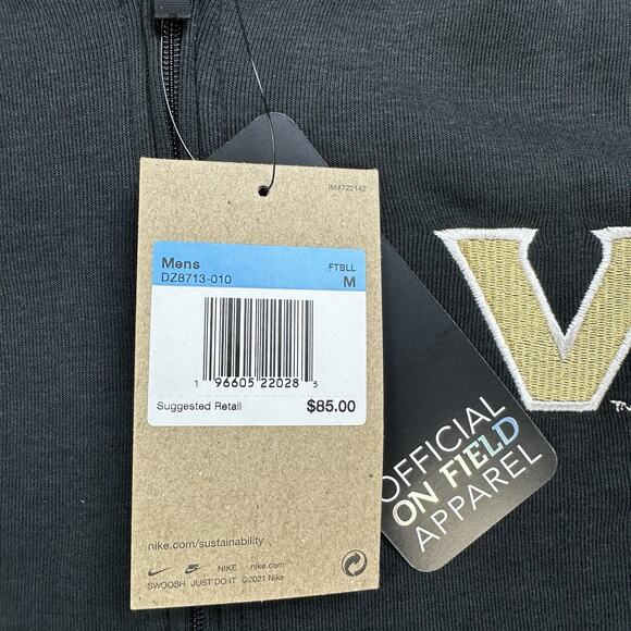 Vanderbilt Commodores Nike On Field 1/4 Zip Shirt Mens Sz Medium Gold Black - Picture 6 of 9